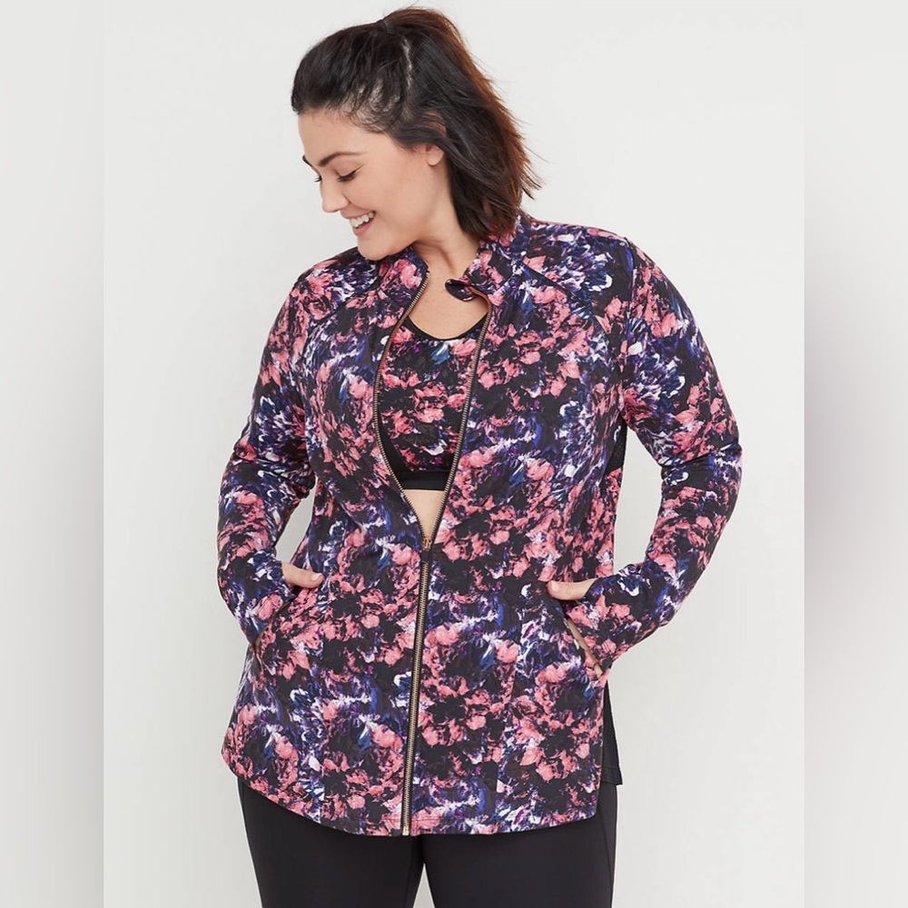 LB Active Jacket 14/16 Peach Purple on Black NWOT